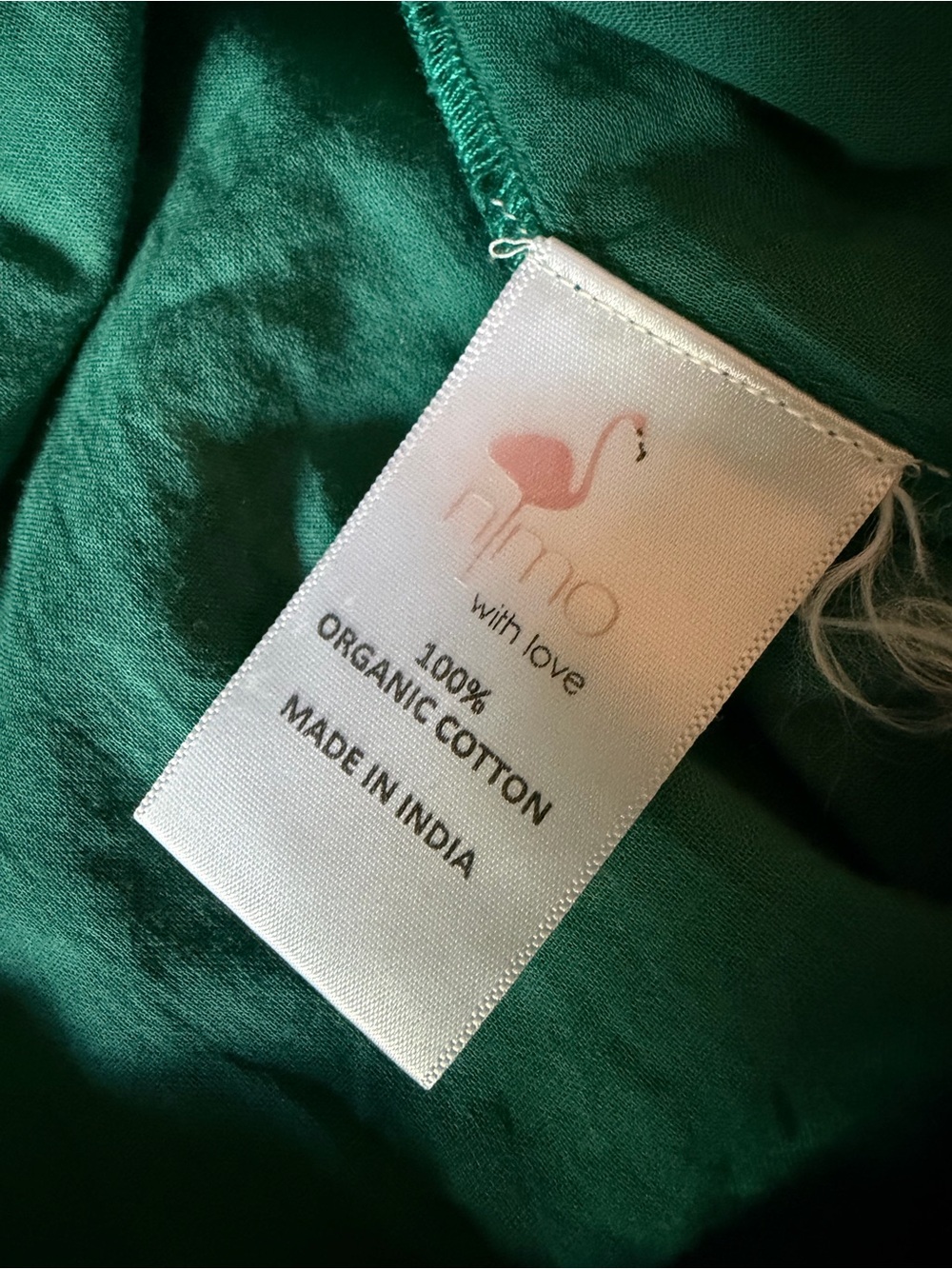 Nimo With Love Organic Cotton Embroidered Dress Green Palm Elephant S - Picture 8 of 12